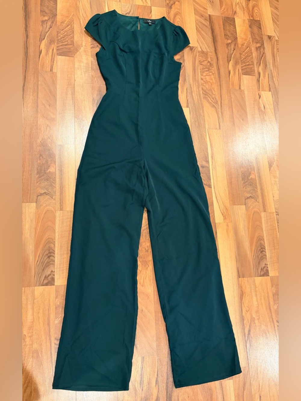 Lulu's Dark Green Cap Sleeve Jumpsuit - Picture 4 of 8